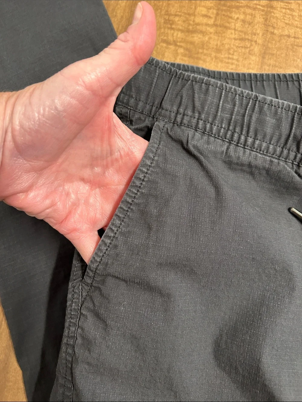 Vuori Women Ripstop Pants Dk Gray Canvas Drawstring Tapered VW401 Stretch Sz M U